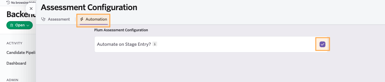 setting an activity to be automatic in ashby