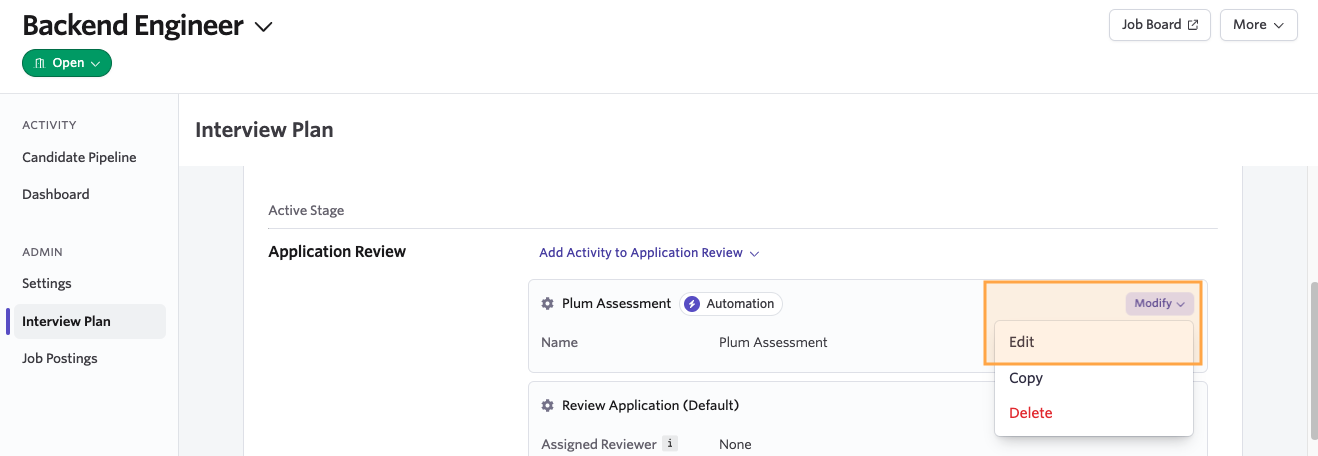 modifying an added activity
